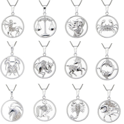 Zodiac Sign Diamond Pendant Necklace