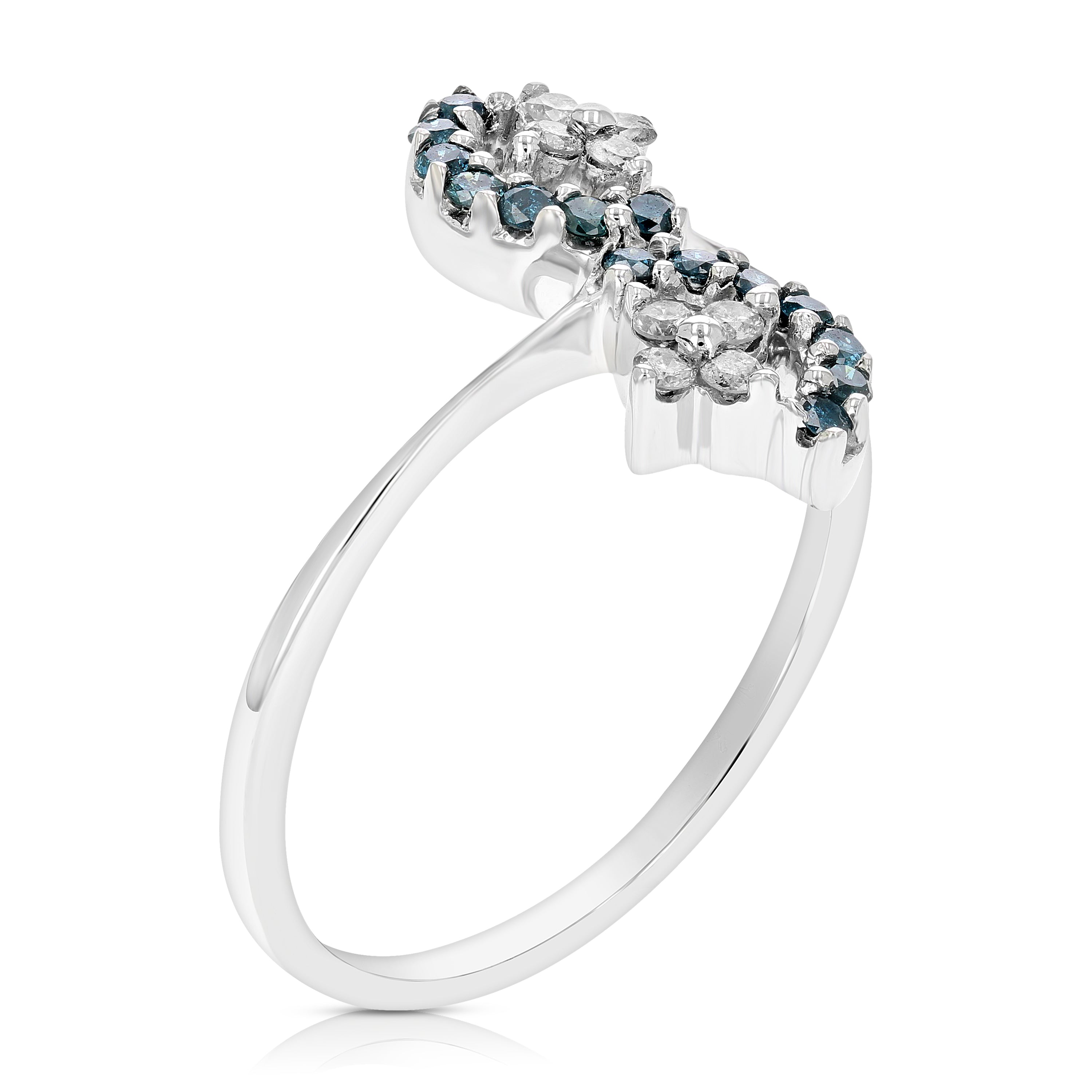 Blue & White Diamond Fashion Ring