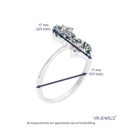 Blue & White Diamond Fashion Ring