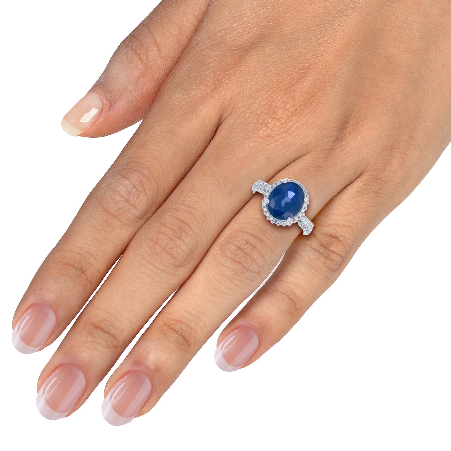 Natural Sapphire Silver Ovi cheapest Ring - Monothic