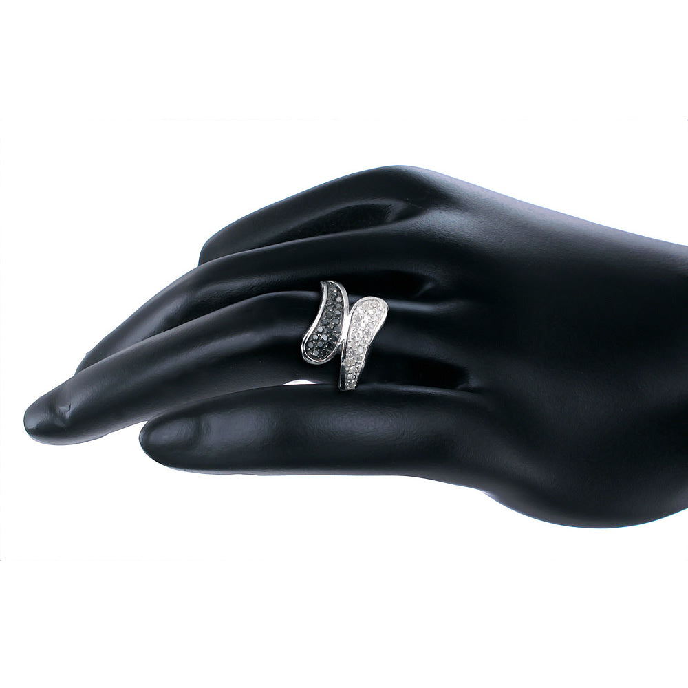 Connecting Black & White Diamond Ring