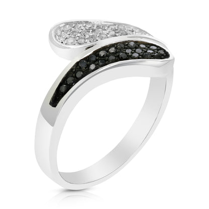 Connecting Black & White Diamond Ring