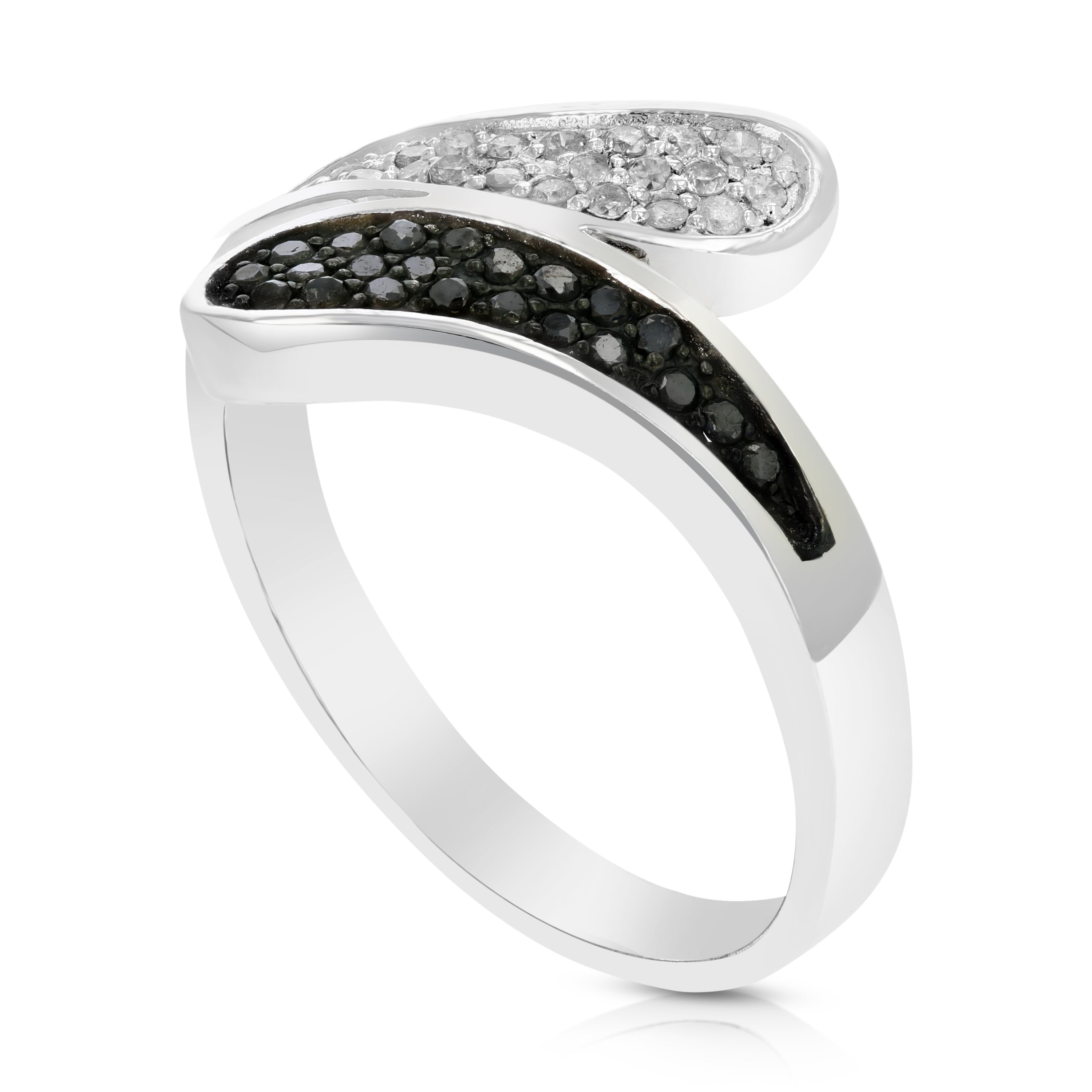 Connecting Black & White Diamond Ring