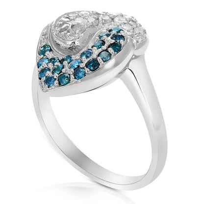 Fashion Blue Diamond Statement Ring