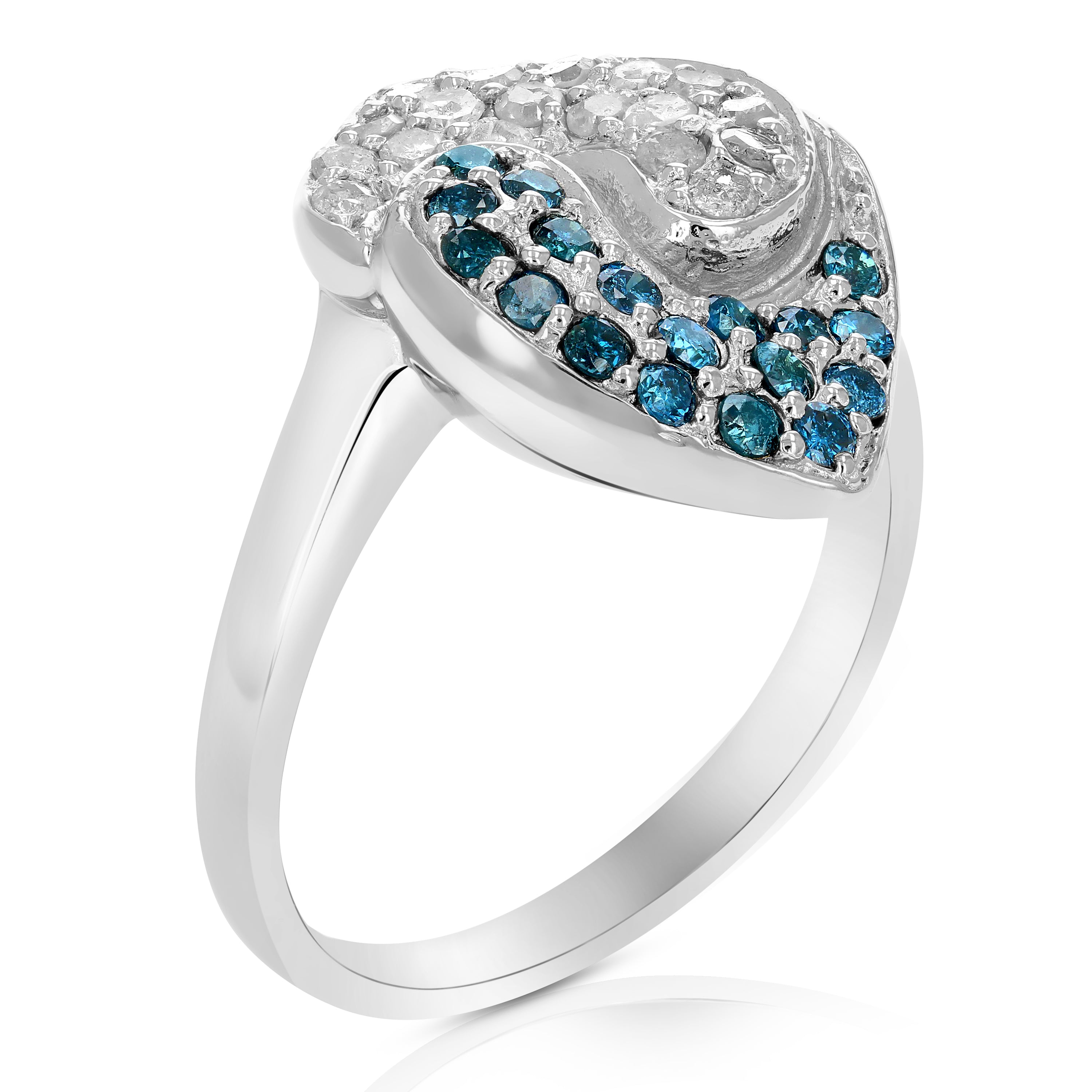 Fashion Blue Diamond Statement Ring