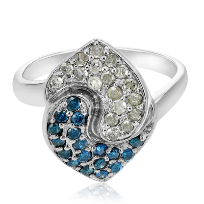 Fashion Blue Diamond Statement Ring