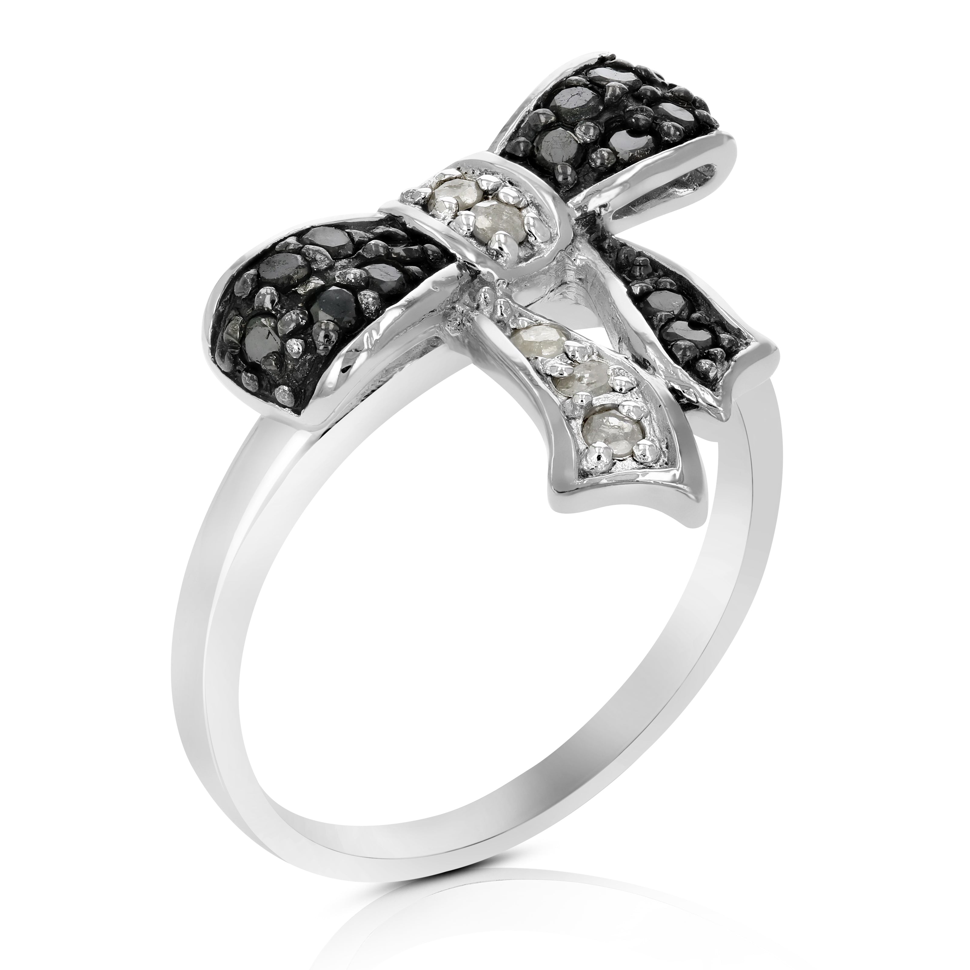 Black & White Diamond Bow Ring