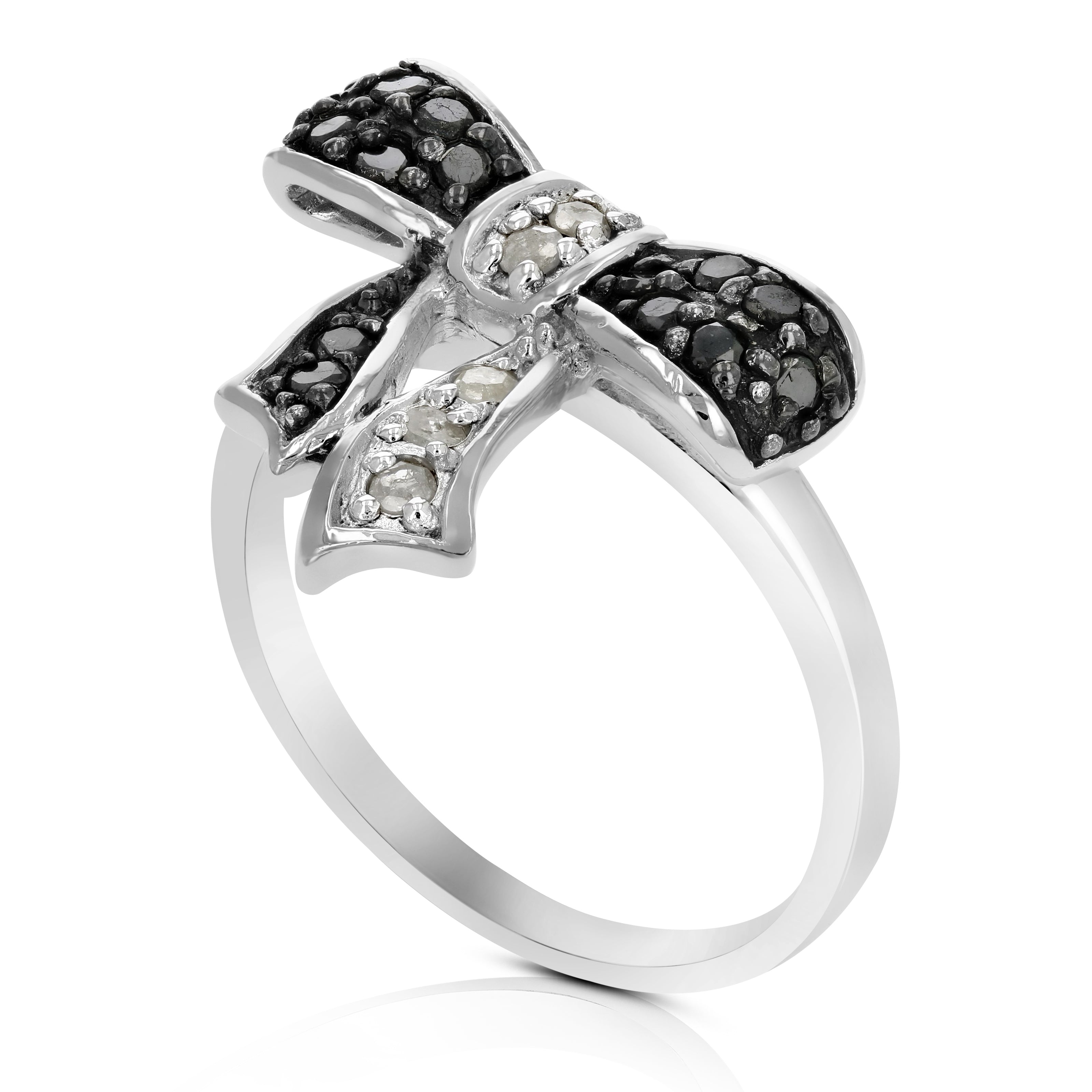 Black & White Diamond Bow Ring