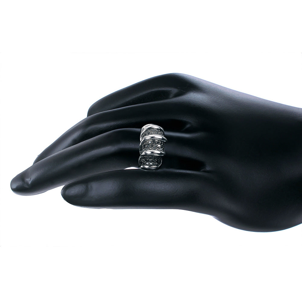 Fashion Black Diamond Statement Ring