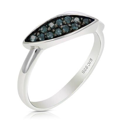 Marquise Blue Diamond Statement Ring