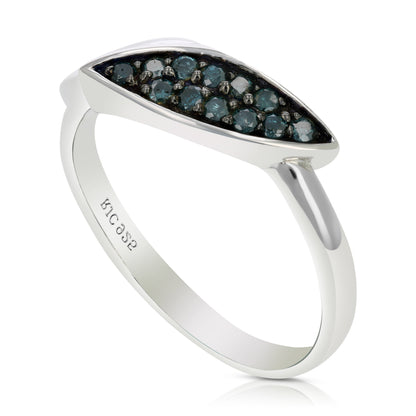 Marquise Blue Diamond Statement Ring