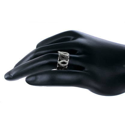 Black & White Pear Diamond Statement Ring