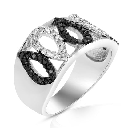 Black & White Pear Diamond Statement Ring