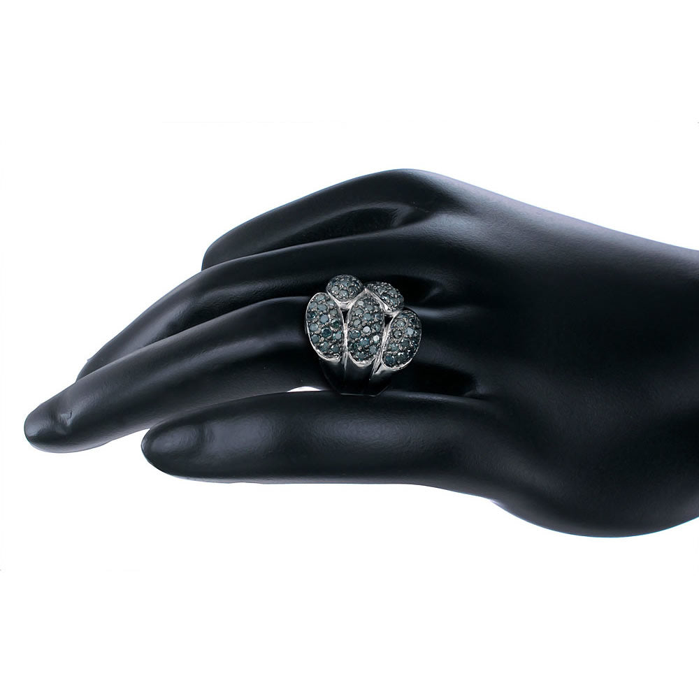 Mushroom Blue Diamond Statement Ring