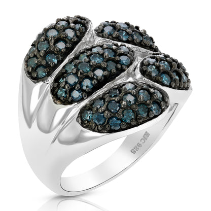 Mushroom Blue Diamond Statement Ring