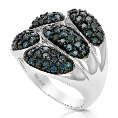 Mushroom Blue Diamond Statement Ring