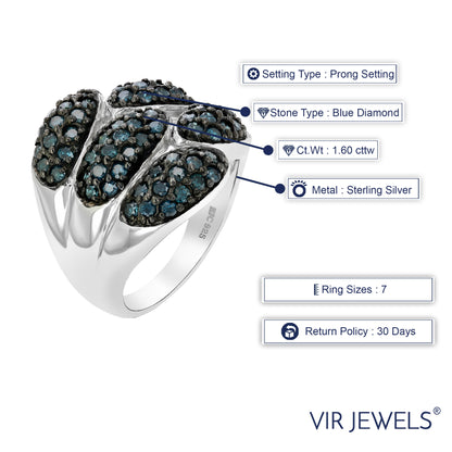 Mushroom Blue Diamond Statement Ring