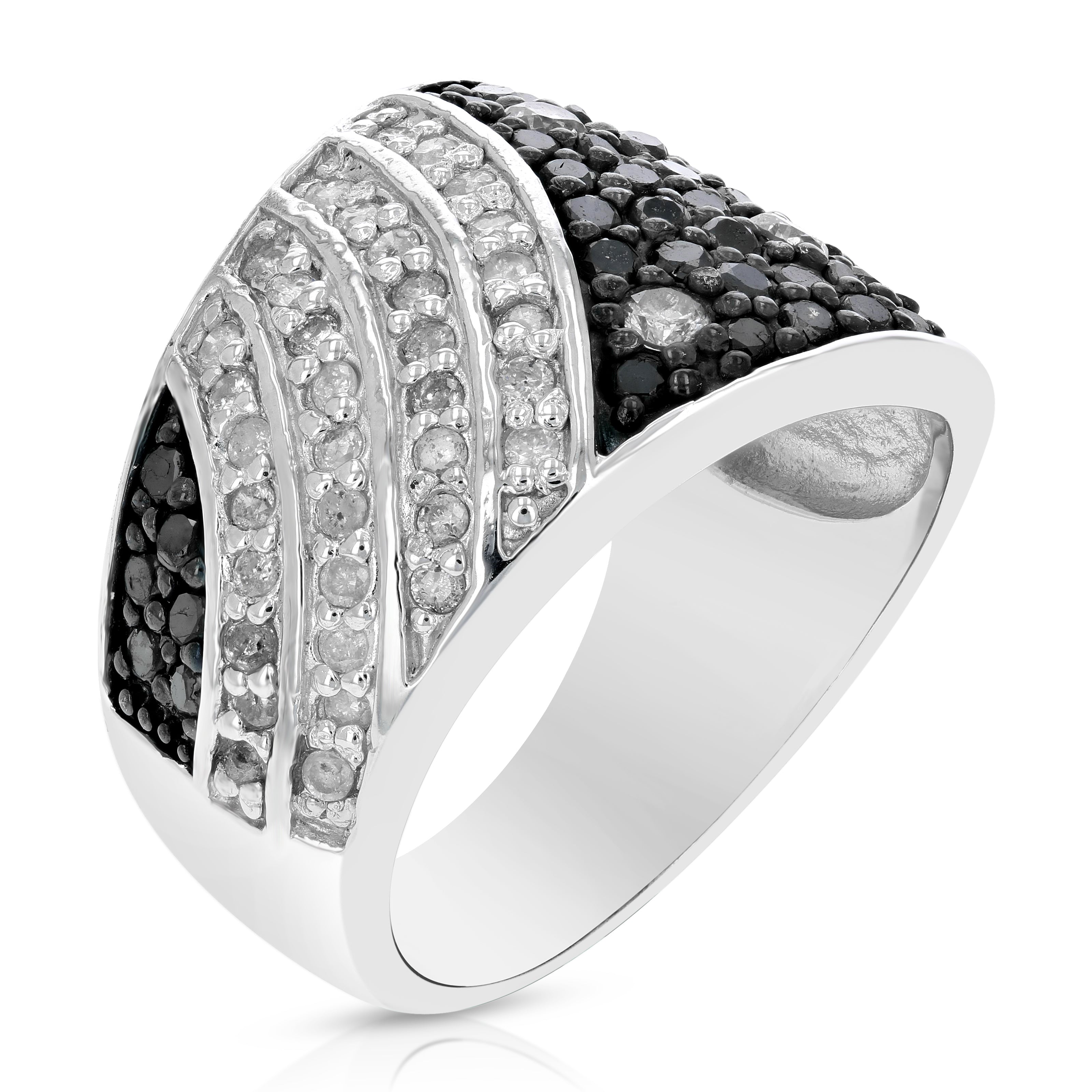 Black & White Diamond Dome Statement Ring