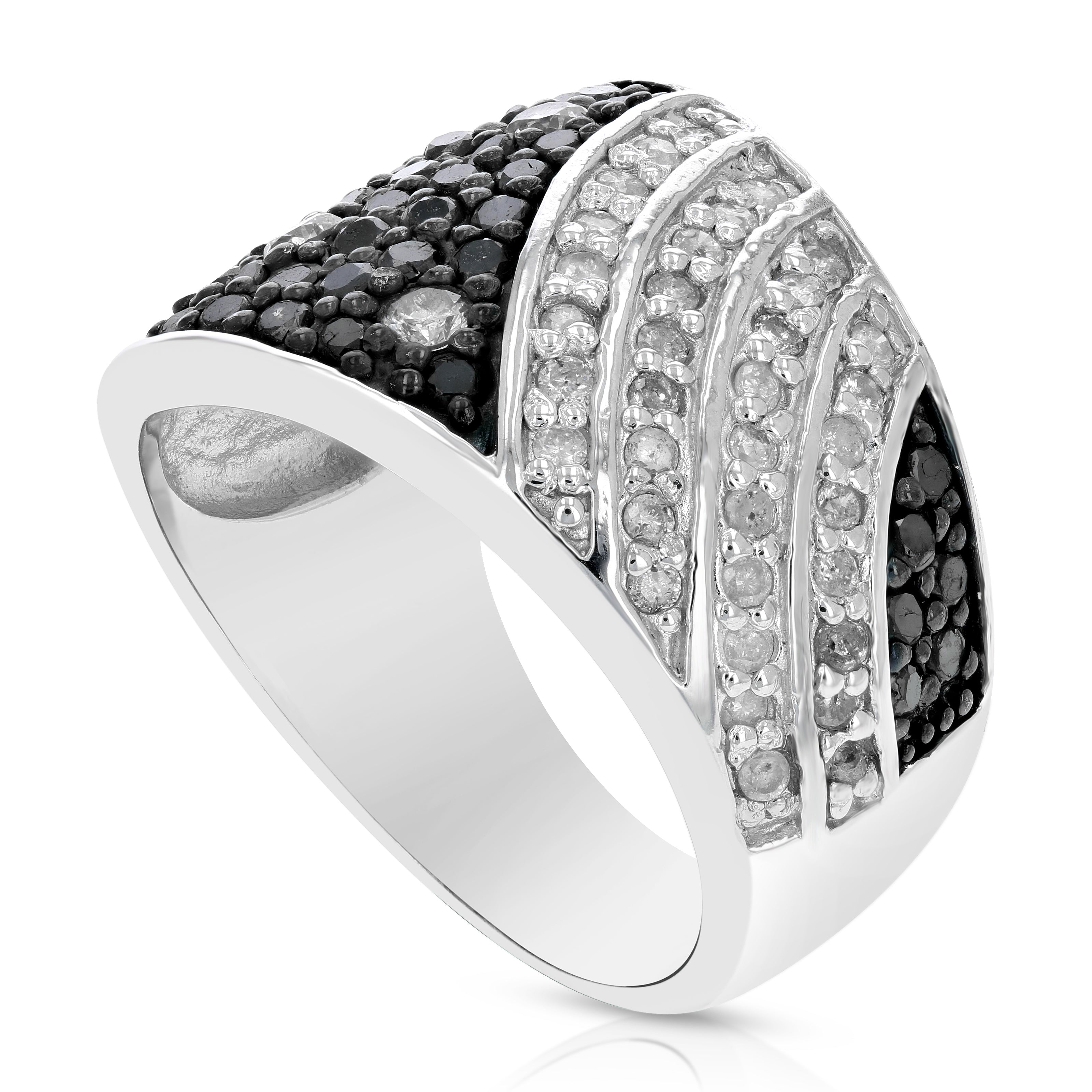 Black & White Diamond Dome Statement Ring