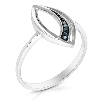 Blue Diamond Marquise Statement Ring