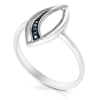 Blue Diamond Marquise Statement Ring