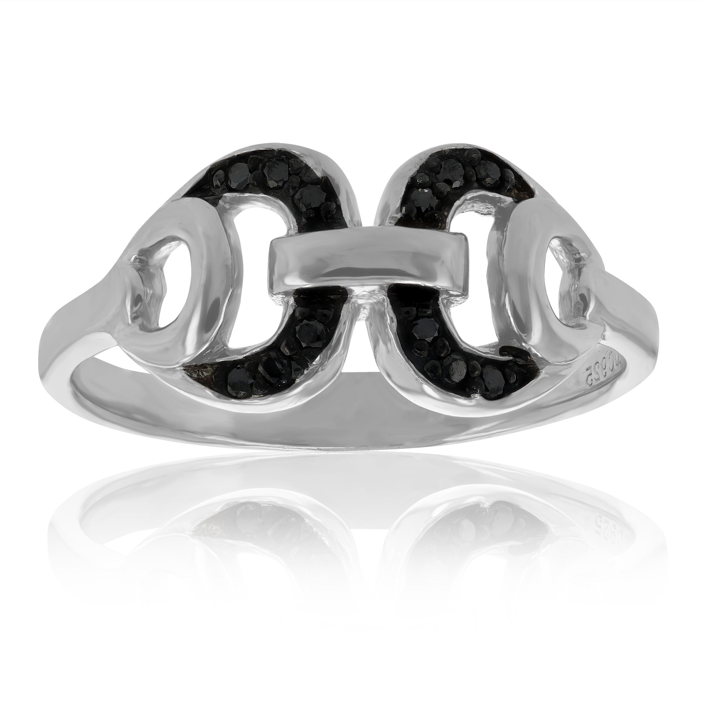 Black Diamond Chain Statement Ring