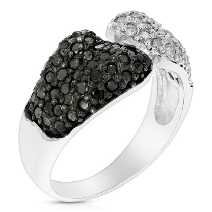 Black White Mushroom Diamond Ring