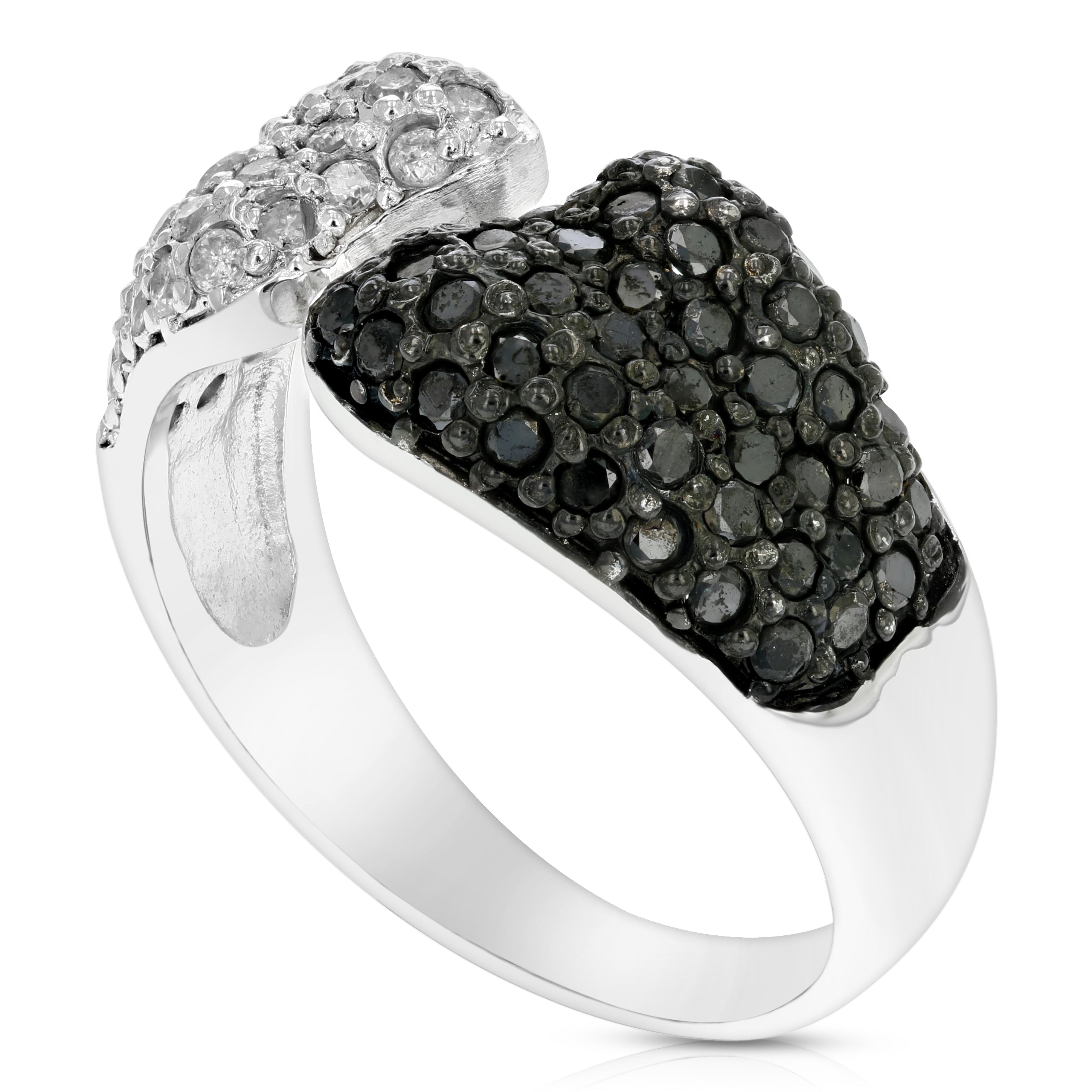 Black White Mushroom Diamond Ring