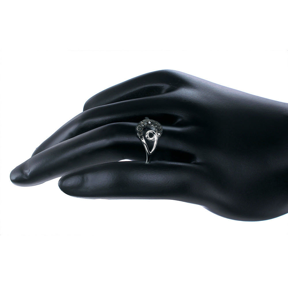 Black Diamond Fashion Shell Ring