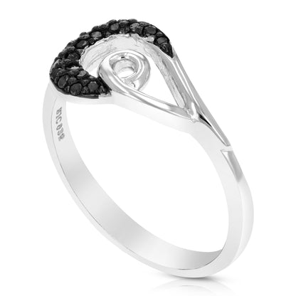 Black Diamond Fashion Shell Ring