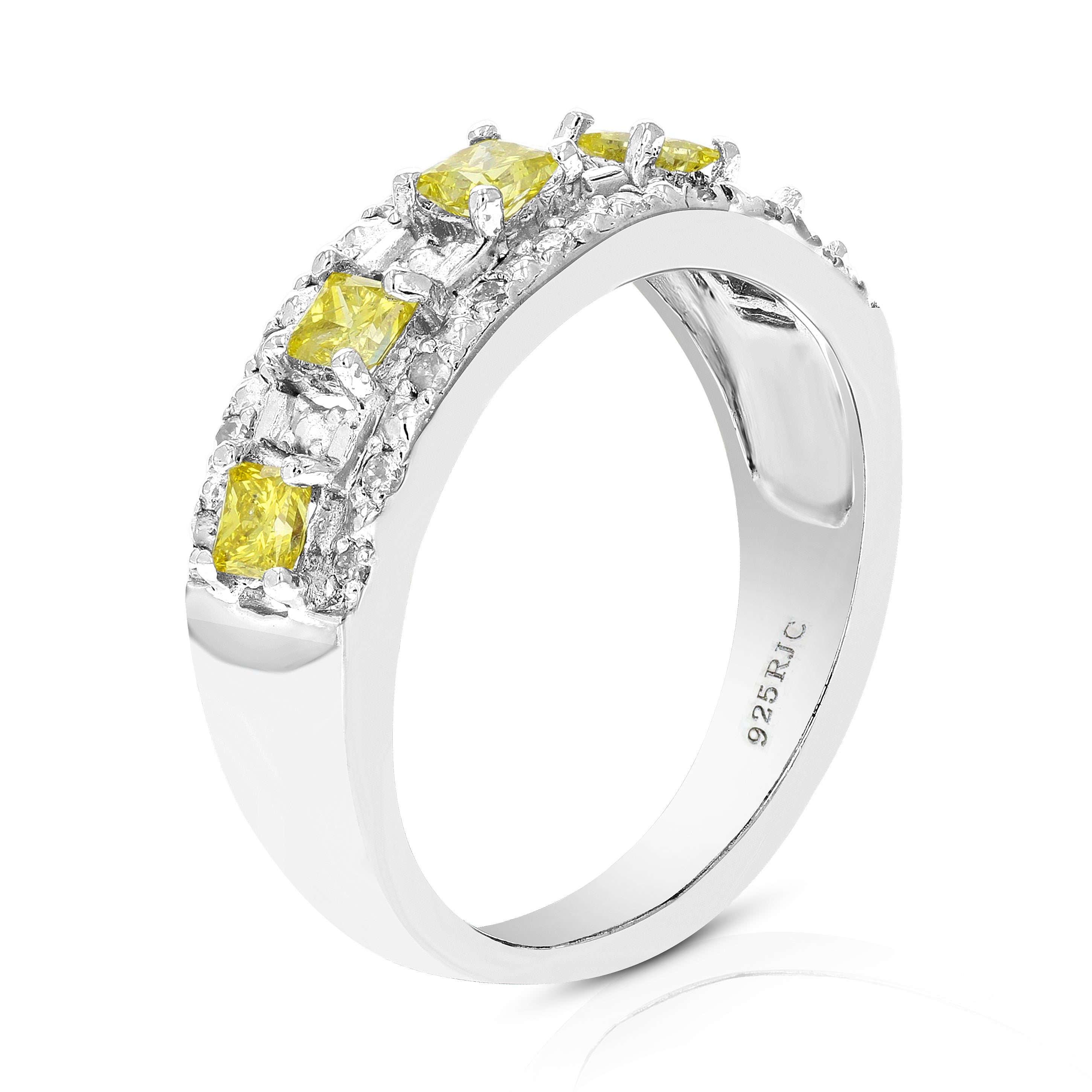 Five Princess Diamond Cluster Wedding Ring