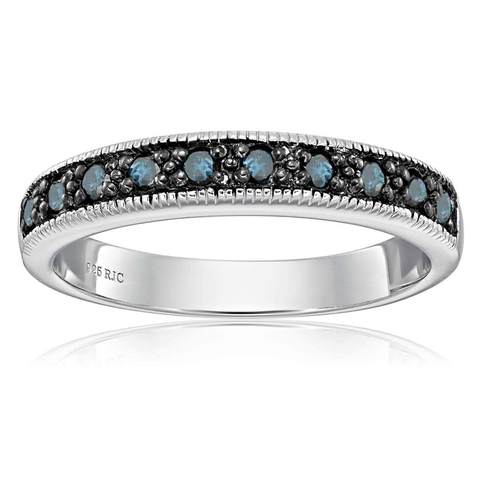 Blue Diamond Wedding Band