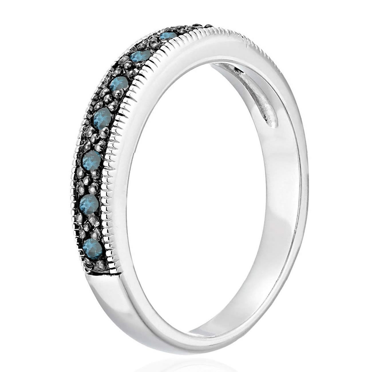 Blue Diamond Wedding Band