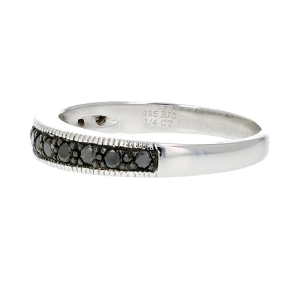 Black Milgrain Wedding Band