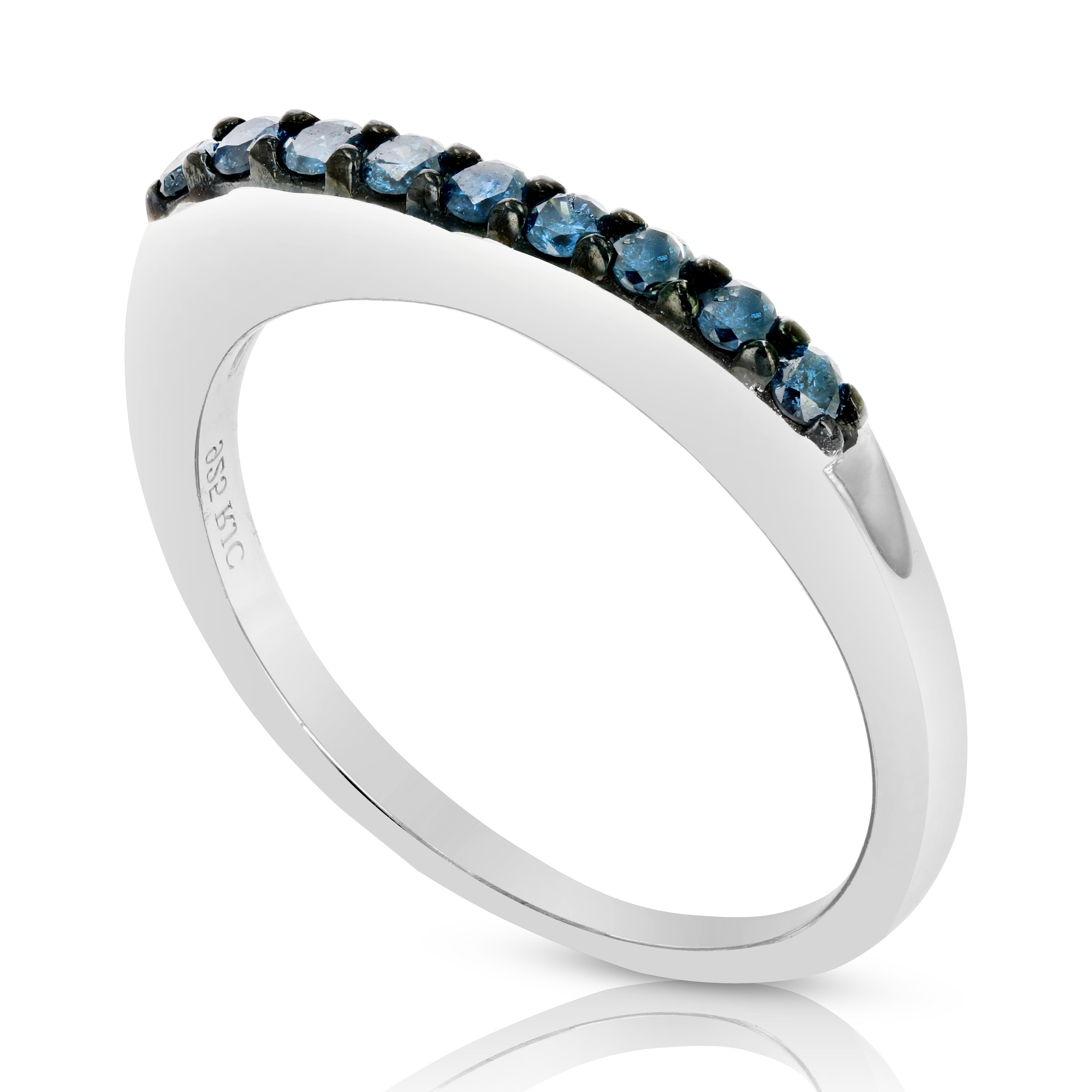 Classic Blue Diamond Wedding Band