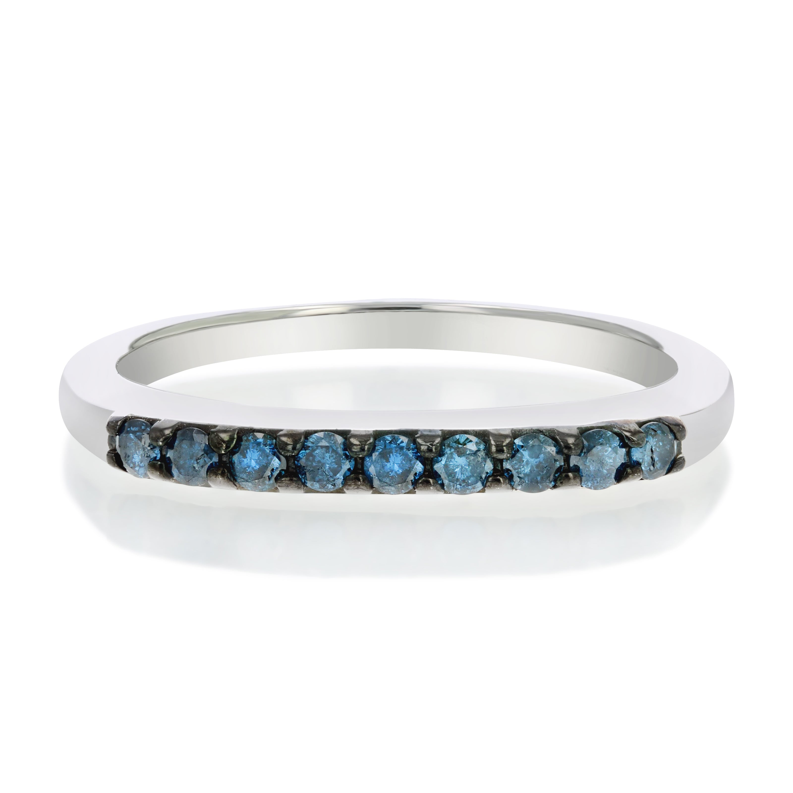 Classic Blue Diamond Wedding Band