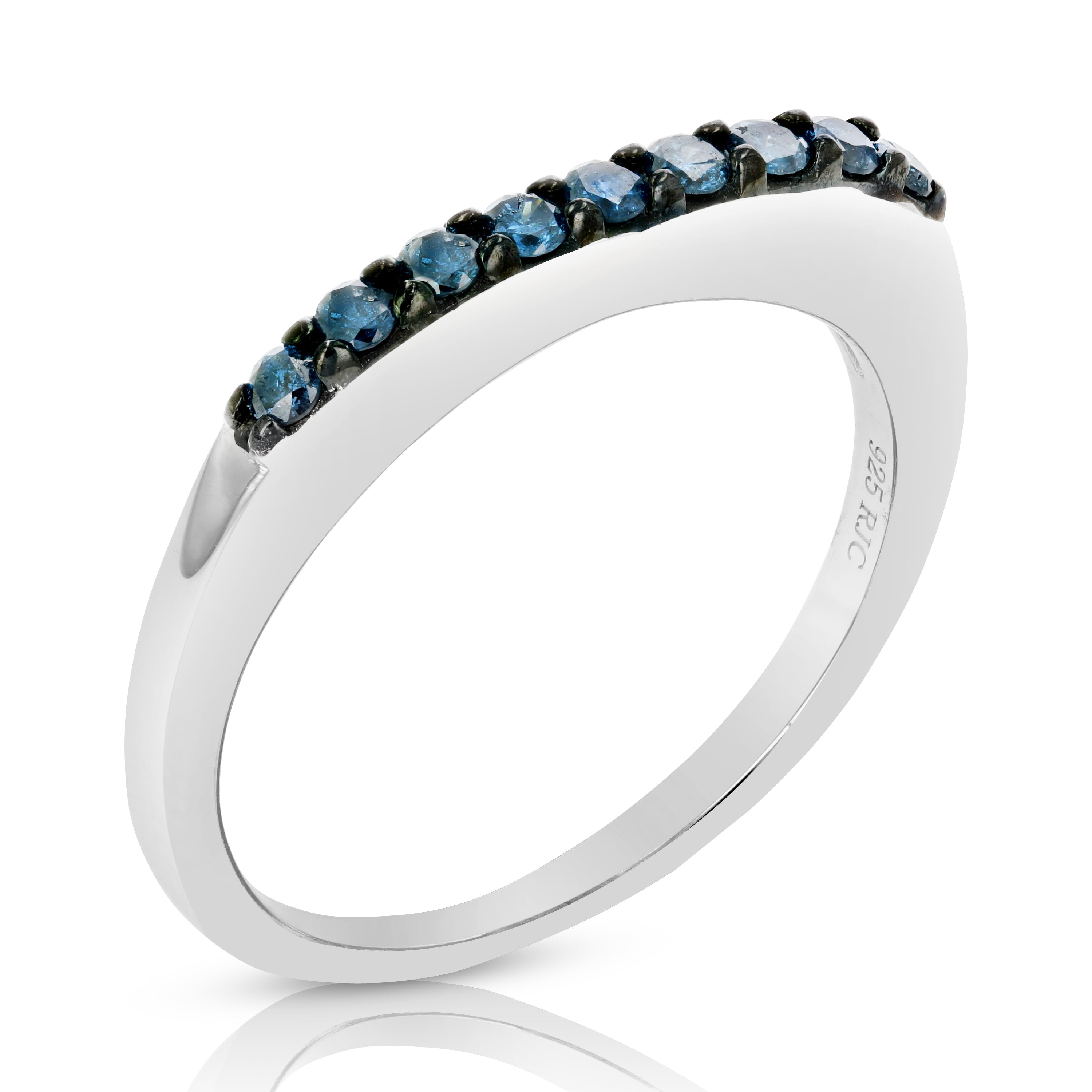 Classic Blue Diamond Wedding Band