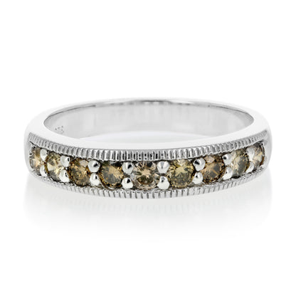 Champagne Milgrain Wedding Band