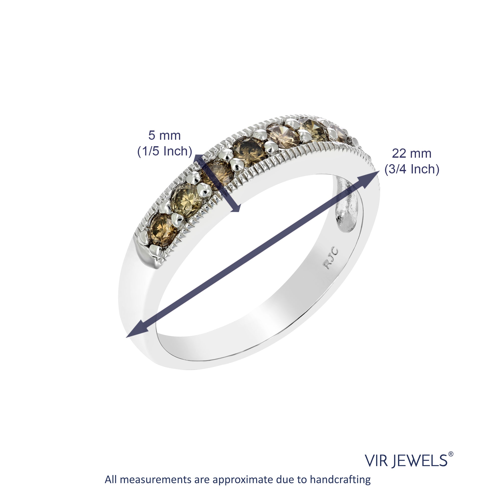 Champagne Milgrain Wedding Band