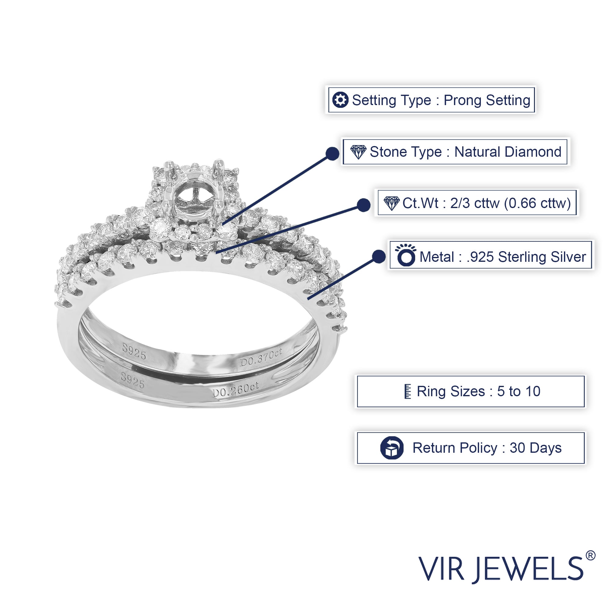 Diamond Semi Mount Bridal Ring Set