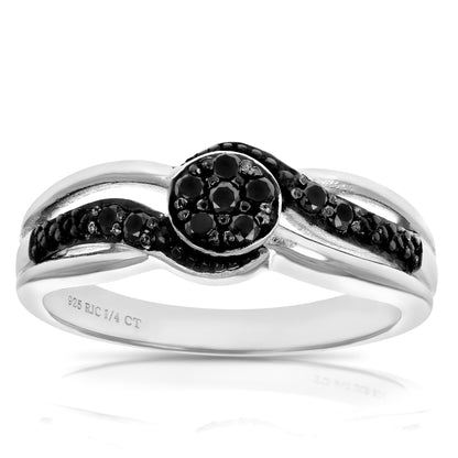 Swirl Black Diamond Ring