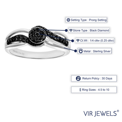 Swirl Black Diamond Ring