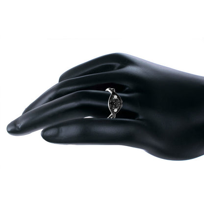 Black Diamond Split Shank Ring