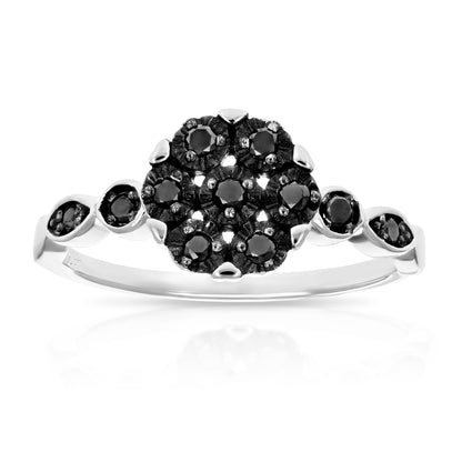 Flower 5 stone Black Diamond Ring