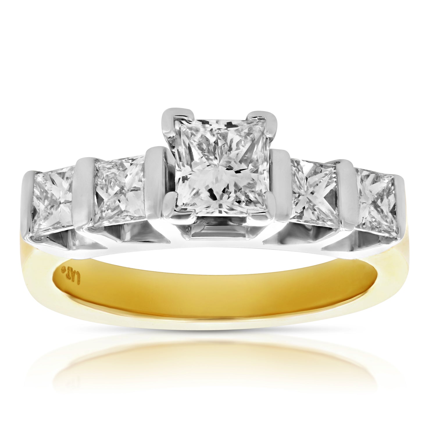 Five Stone Princess Engagement Ring