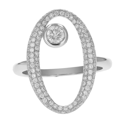 18K Diamond Oval Ring