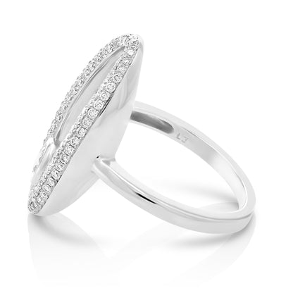 18K Diamond Oval Ring