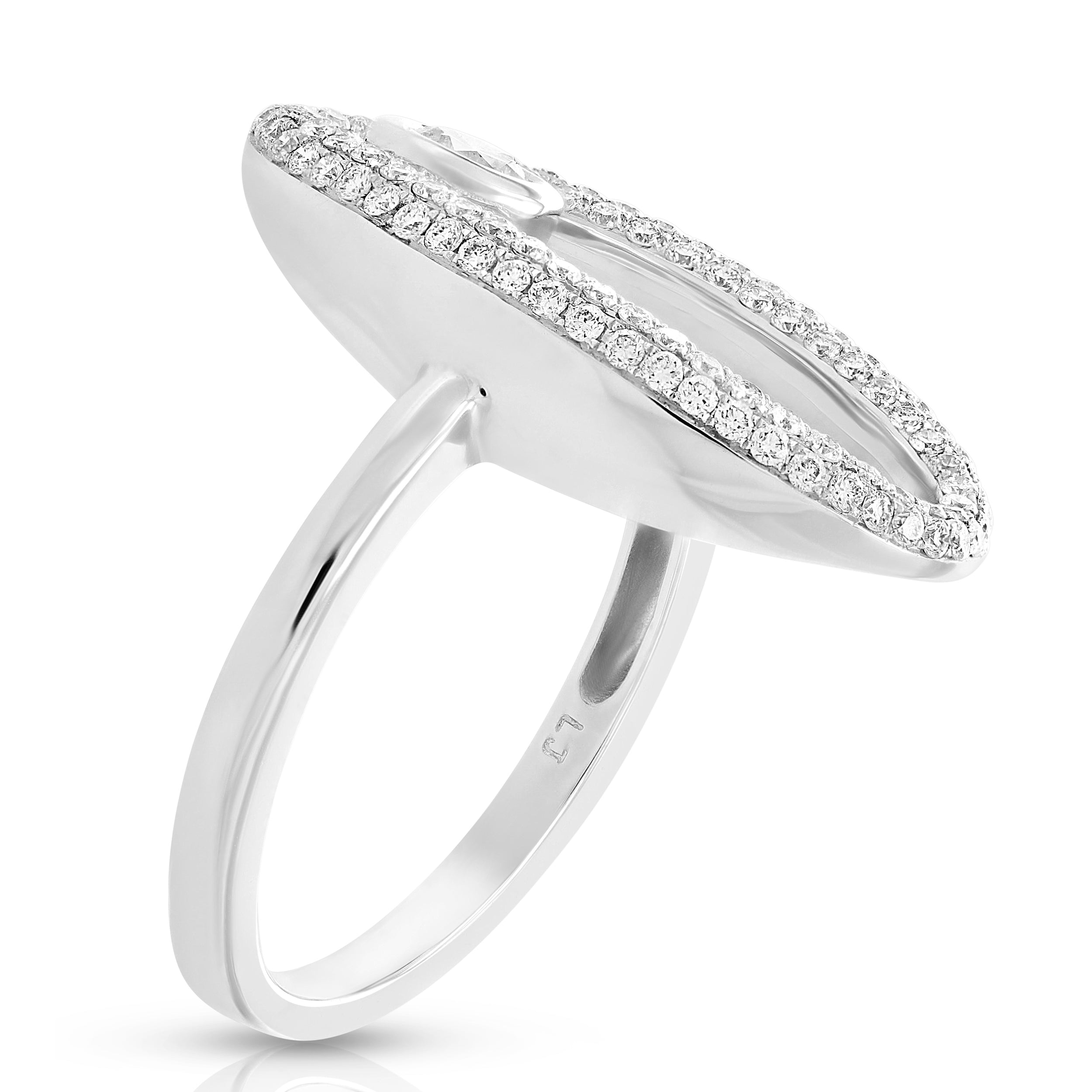 18K Diamond Oval Ring