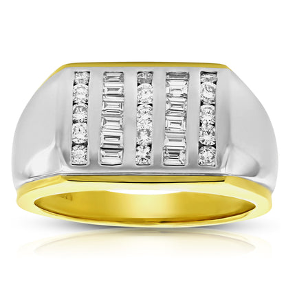 Baguette Diamond Two Tone Ring