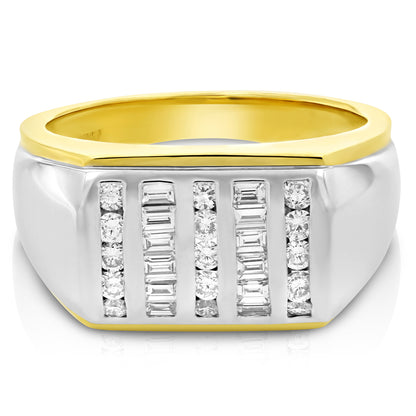 Baguette Diamond Two Tone Ring